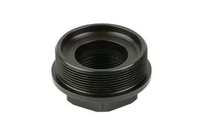 Black threaded metal ring adapter on white background