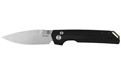 Black folding pocket knife with silver blade