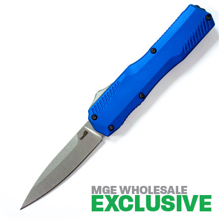 Blue folding knife with stainless steel blade