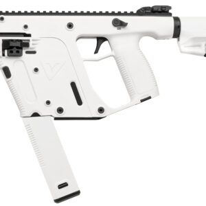 White KRISS Vector submachine gun with extended magazine
