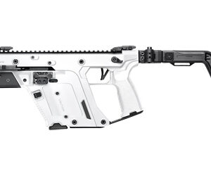 White and black modern tactical rifle