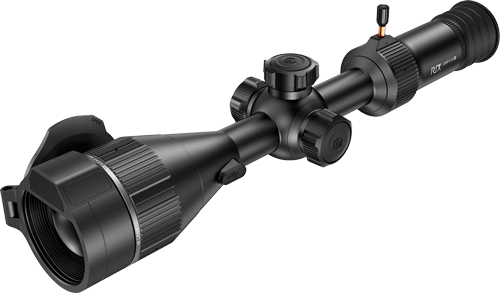 Black rifle scope with adjustment turrets