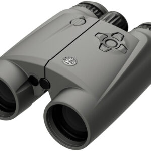 Modern gray binoculars on white background