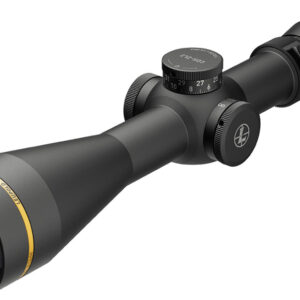 Black rifle scope with adjustment turrets