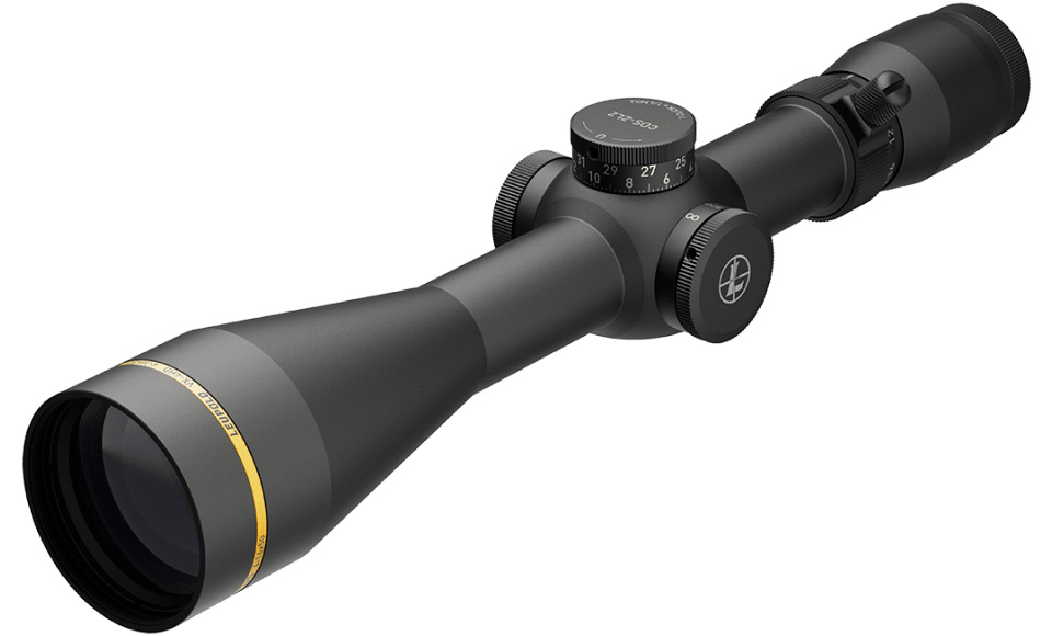 Black rifle scope isolated on white background