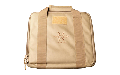 Beige laptop bag with handles and zipper