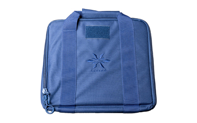 Blue laptop briefcase with zipper and handles