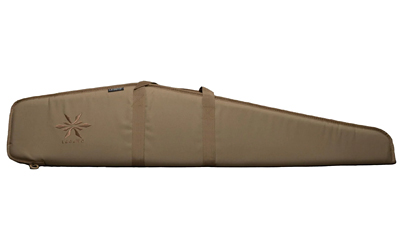 Tan padded rifle case with zipper and handles