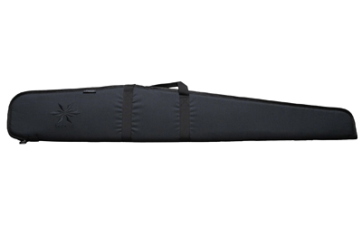 Black soft rifle case on white background