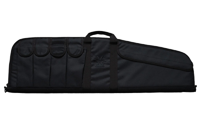 Black padded rifle carrying case with handles