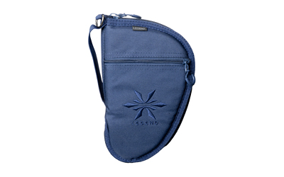 Blue zippered sling bag with adjustable strap