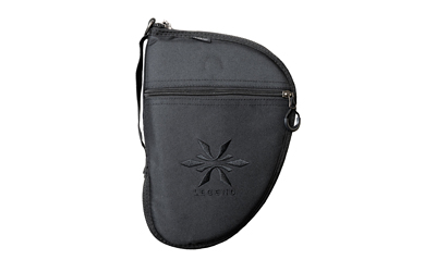 Black zippered pouch with wrist strap