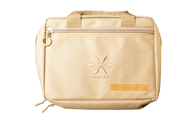 Beige travel toiletry bag with front zipper pocket