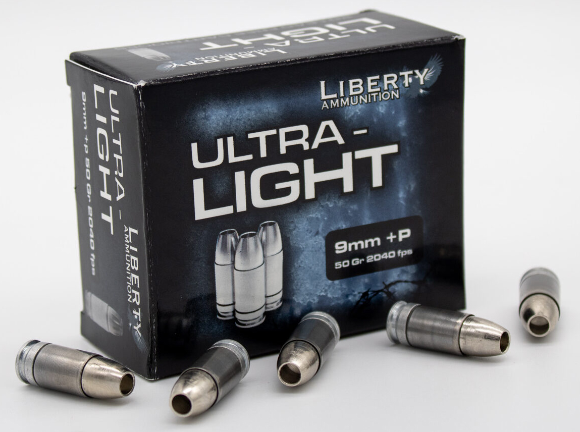 Box of Liberty Ultra-Light 9mm ammunition