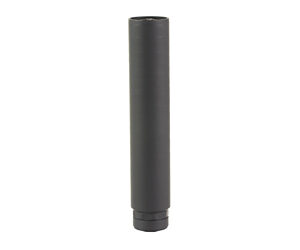 Black cylindrical metal tube on white background