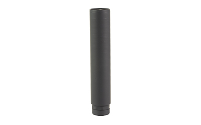 Black cylindrical metal tube on white background