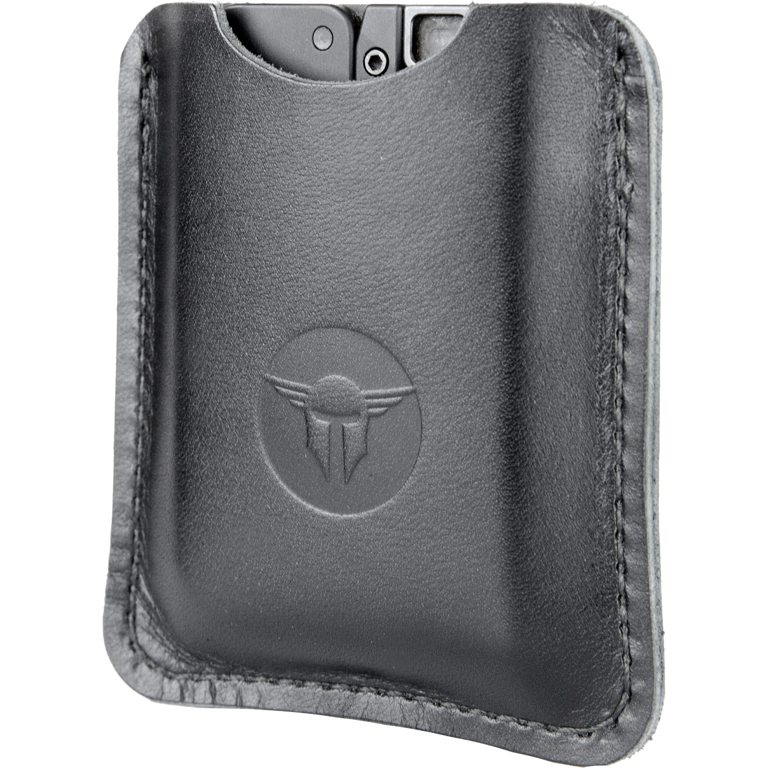 Black leather card holder