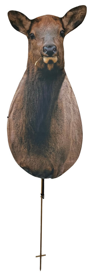 Deer decoy target mounted on ground stake