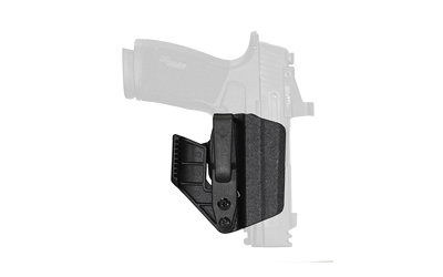 Black Kydex concealed carry holster with pistol outline