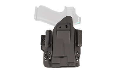Black inside-the-waistband handgun holster with pistol outline