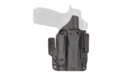 Black handgun holster with firearm silhouette
