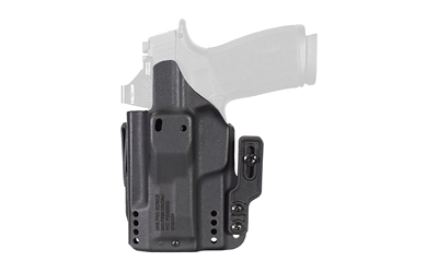 Black concealed carry handgun holster with belt clip