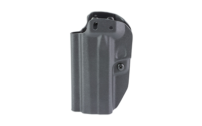 Gray molded handgun holster with belt clip