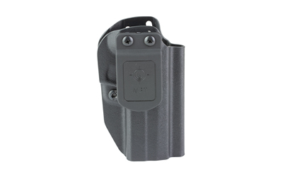 Black polymer handgun holster with belt clip