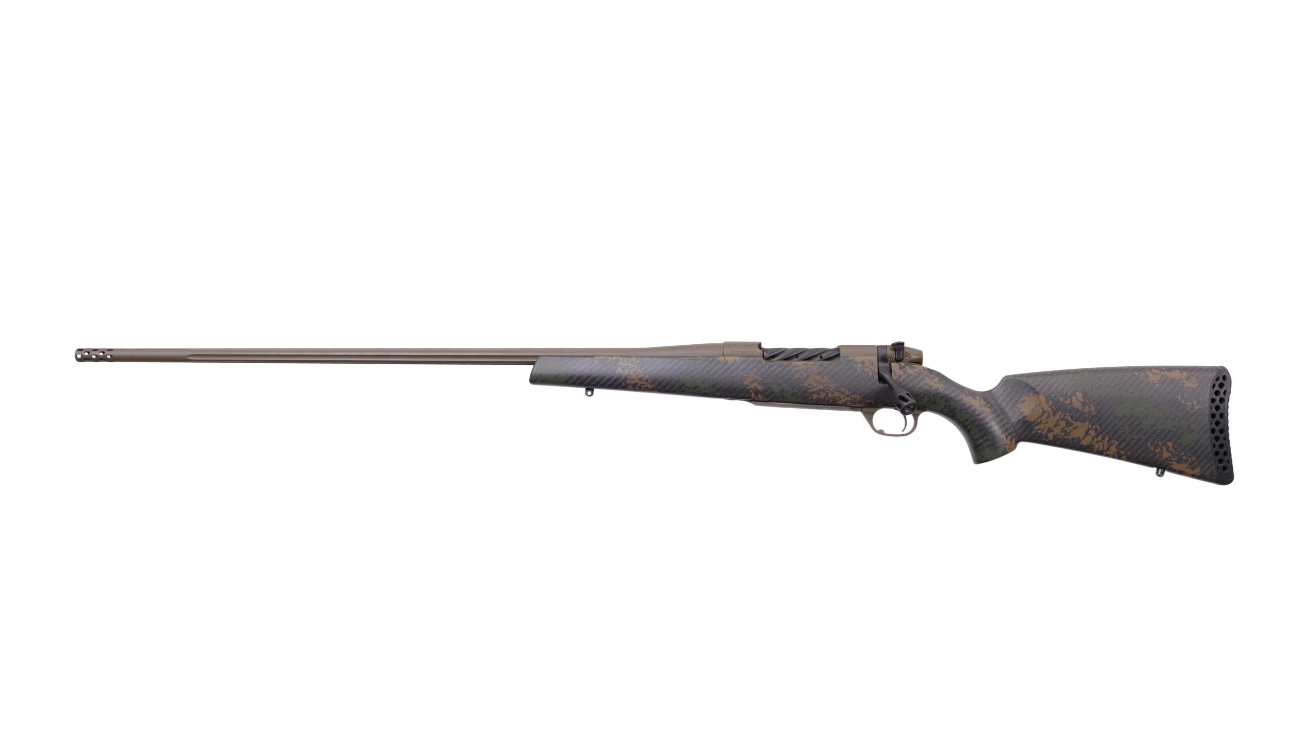 Bolt-action hunting rifle with camouflage stock