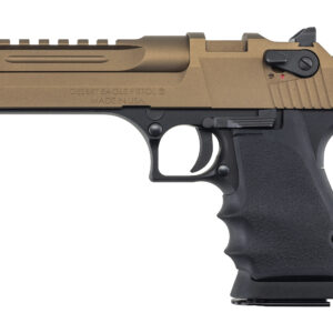 Desert Eagle pistol with tan and black finish