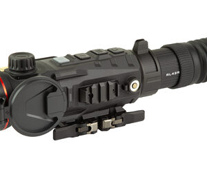 Black thermal rifle scope with mounting rail