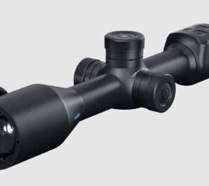 Black rifle scope with adjustment turrets