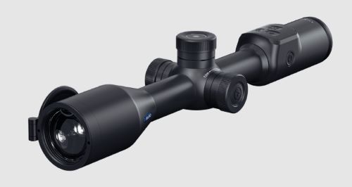 Black rifle scope with adjustment turrets