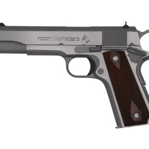 Colt .45 automatic handgun with wood grips