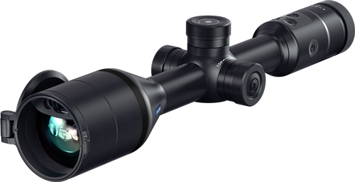 Black rifle scope with adjustment turrets