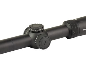 Black rifle scope with adjustment turrets