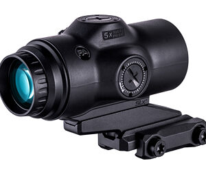 Compact rifle scope with mounting base