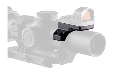 Red dot sight mounted on rifle scope