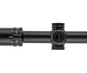 Black rifle scope with adjustment turrets