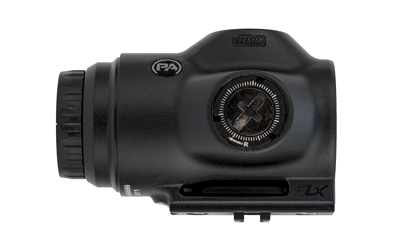 Compact black rifle scope optic side view