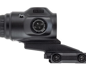 Compact black prism rifle scope with mount