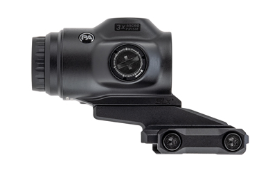 Compact black prism rifle scope with mount