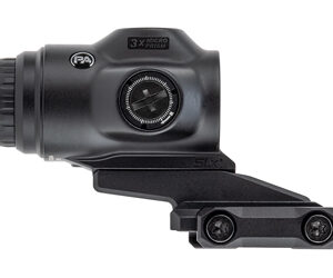 Compact black 3x rifle scope with mount