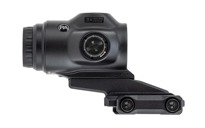 Compact black 3x rifle scope with mount