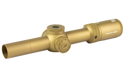 Gold rifle scope with adjustment turrets