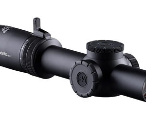 Black rifle scope with adjustment turrets