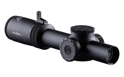 Black rifle scope with adjustment turrets