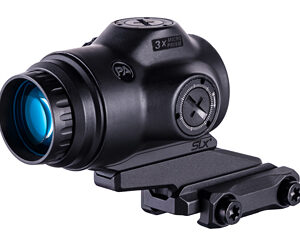 Compact black 3x rifle scope with mount
