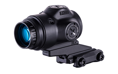 Compact black 3x rifle scope with mount