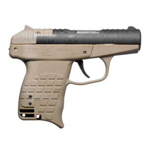 Kel-Tec PR-3AT compact handgun in beige color.